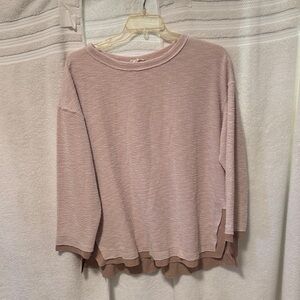 Easel Blush Pink Textured Sweatshirt F104